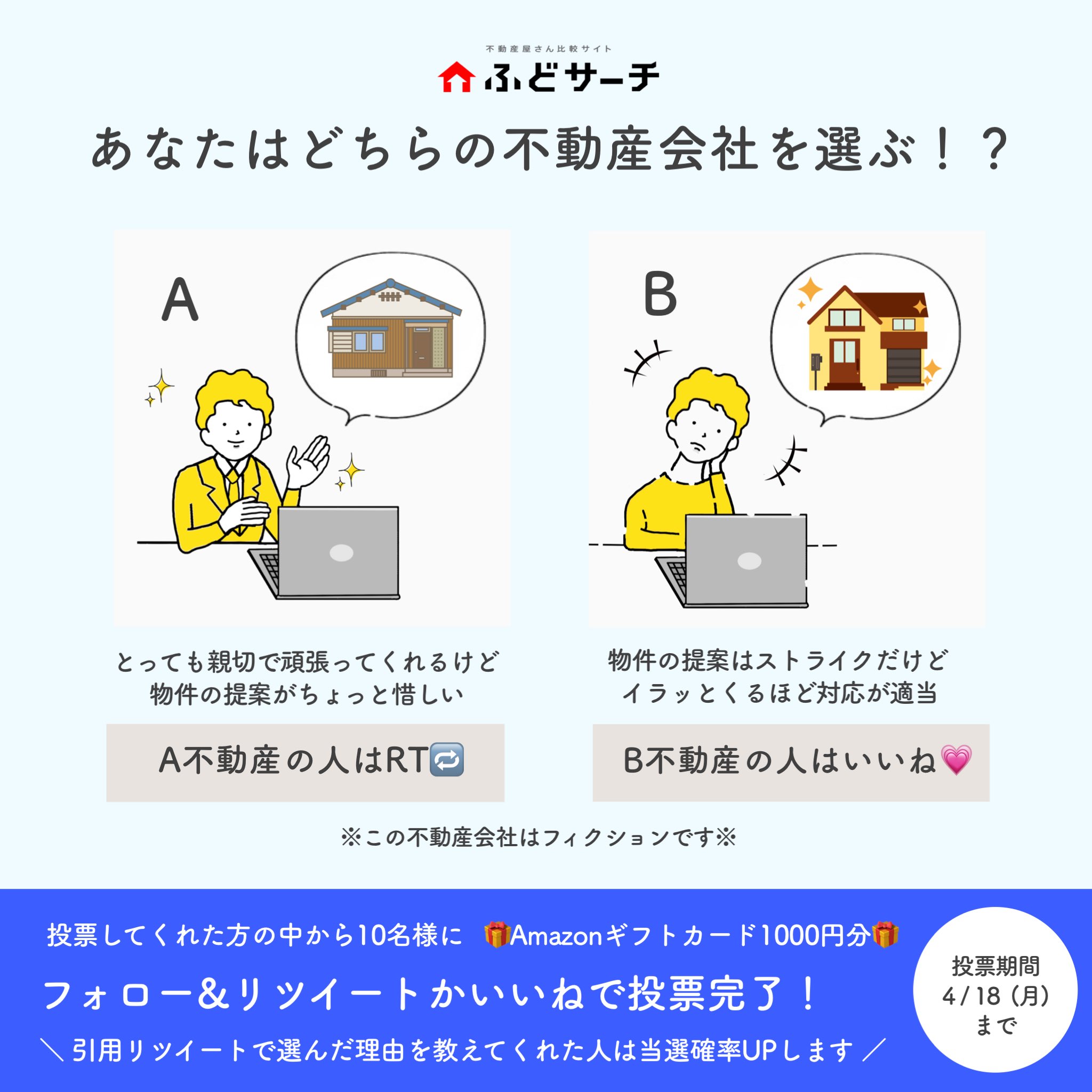 あなたはどちらの不動産会社を選ぶ？キャンペーン