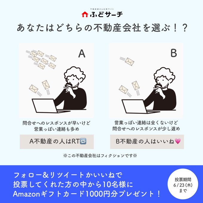 あなたはどちらの不動産会社を選ぶ？キャンペーン